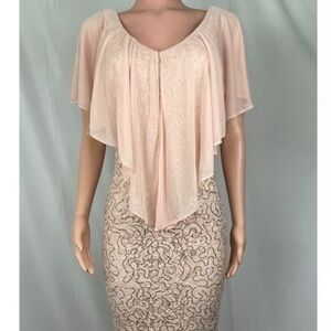 Mariana Blush Lace Overlay Gown